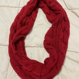 Cozy Red Knit Infinity Scarf
